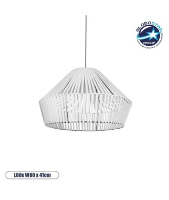 GLOBOSTAR® NUI 205-0064 Boho Κρεμαστό Φωτιστικό Οροφής με Ντουί 1 x E27 AC 220-240V IP20 - Λευκό - M60 x Π60 x Υ41cm